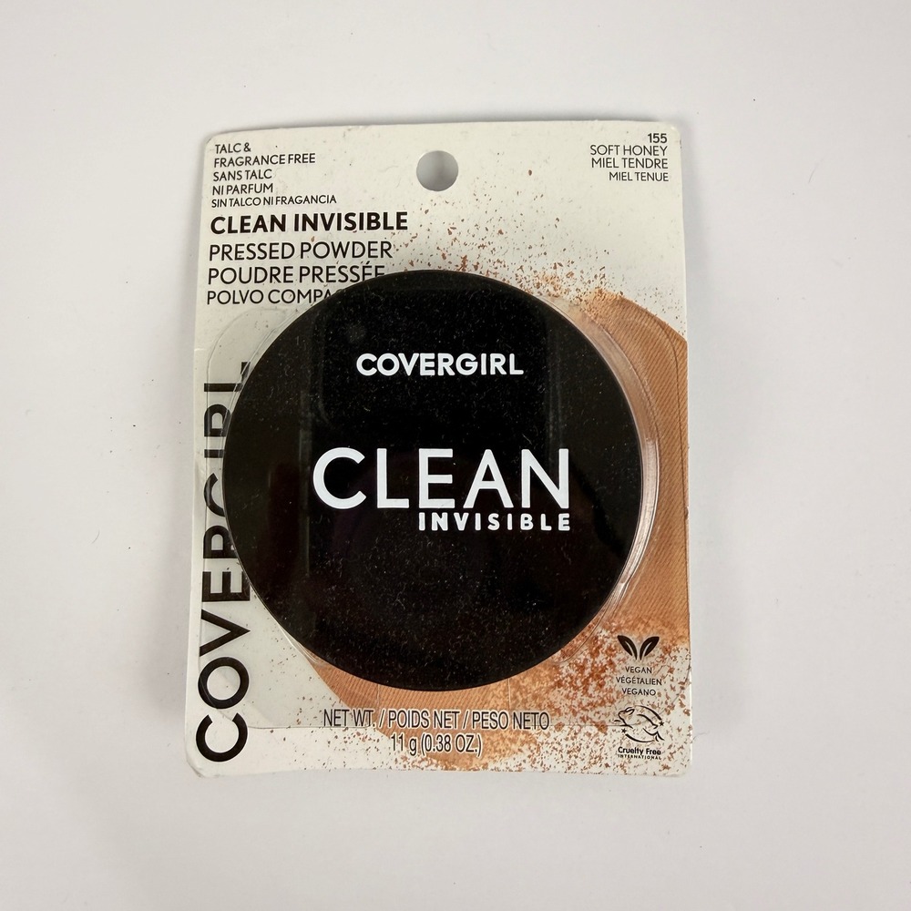 CoverGirl Clean Invisible Pressed Powder 155 Soft Honey Talc Free Vegan 0.38oz